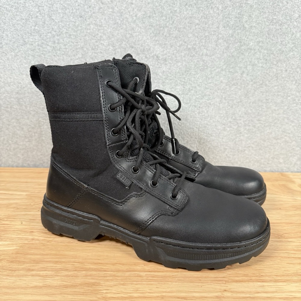 5.11 Tactical Speed 4.0 8" SZ Boots Mens Size 10.5 Black Side Zip Combat Work